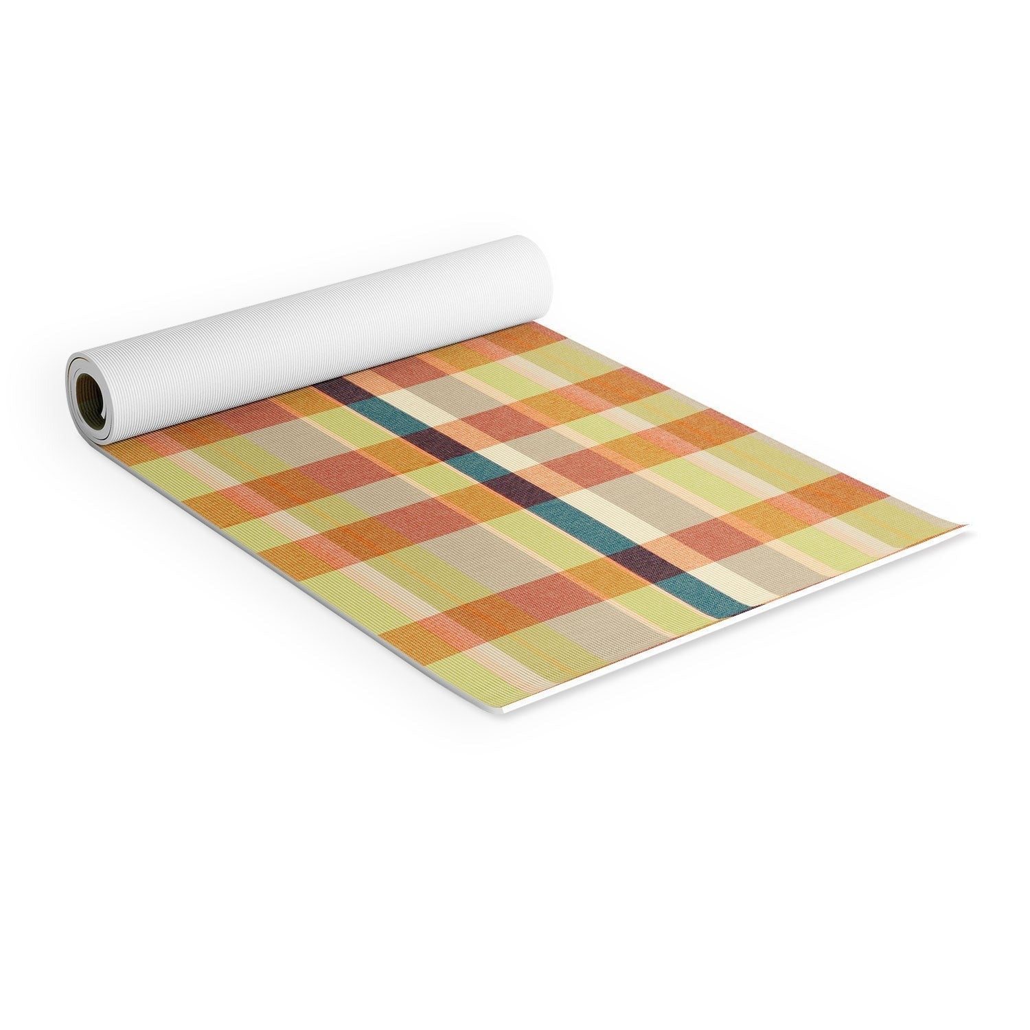 Marta Barragan Camarasa Retro Picnic Plaid Warm Tones Yoga Mat