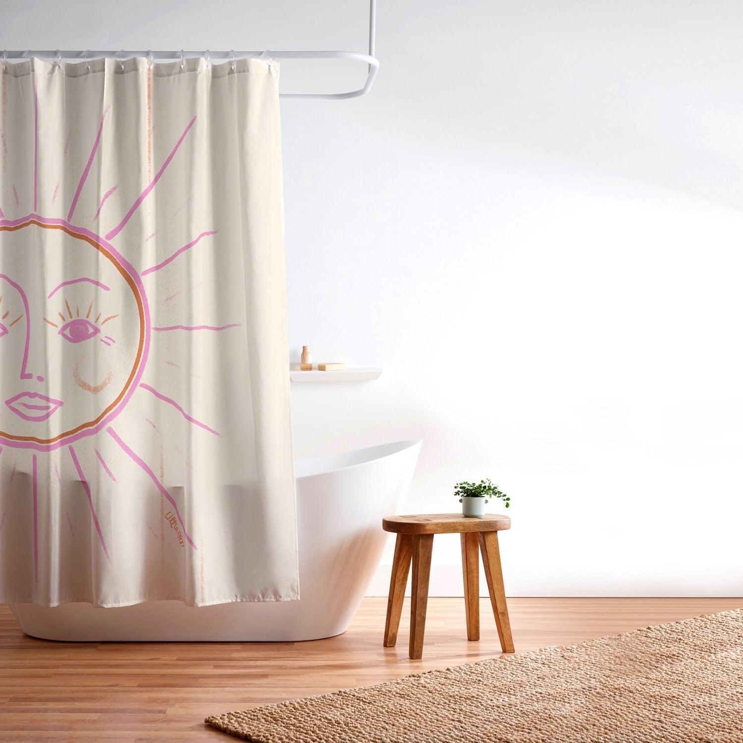 Little Om Celestial Sun cream Shower Curtain