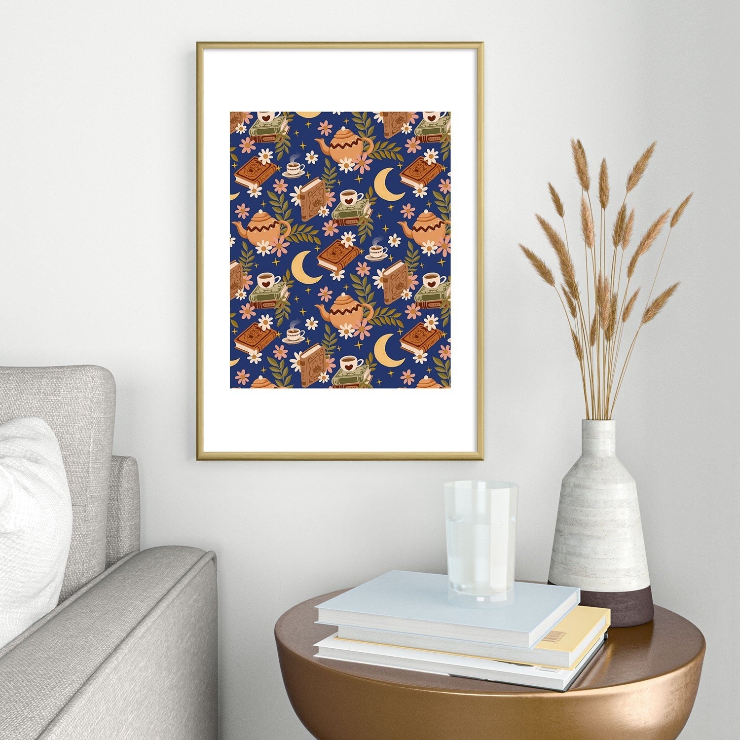 Avenie Moonlit Reading Nook II Metal Framed Art Print