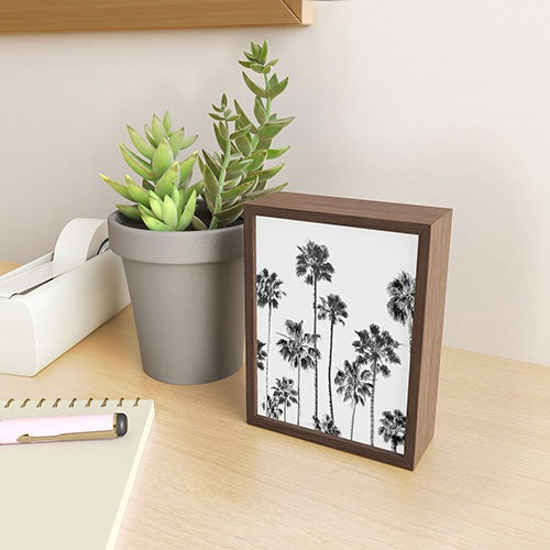 Gal Design Black And White Palms Framed Mini Art Print