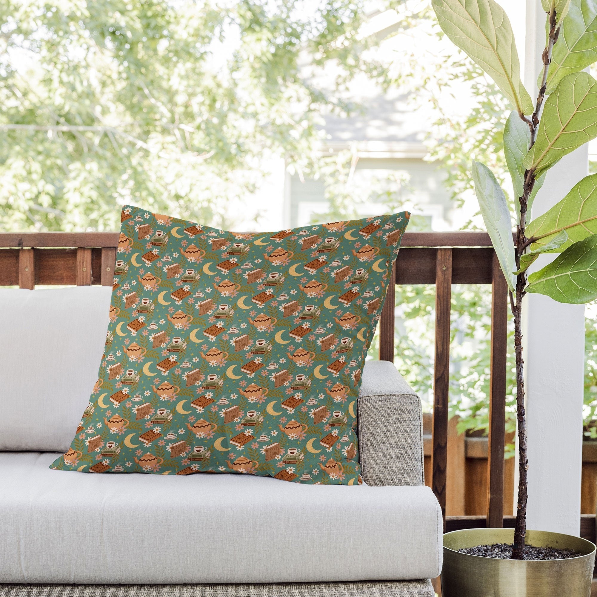 Avenie Moonlit Reading Nook I Outdoor Throw Pillow
