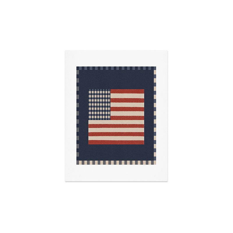 DENY Designs Gingham Flag Art Print