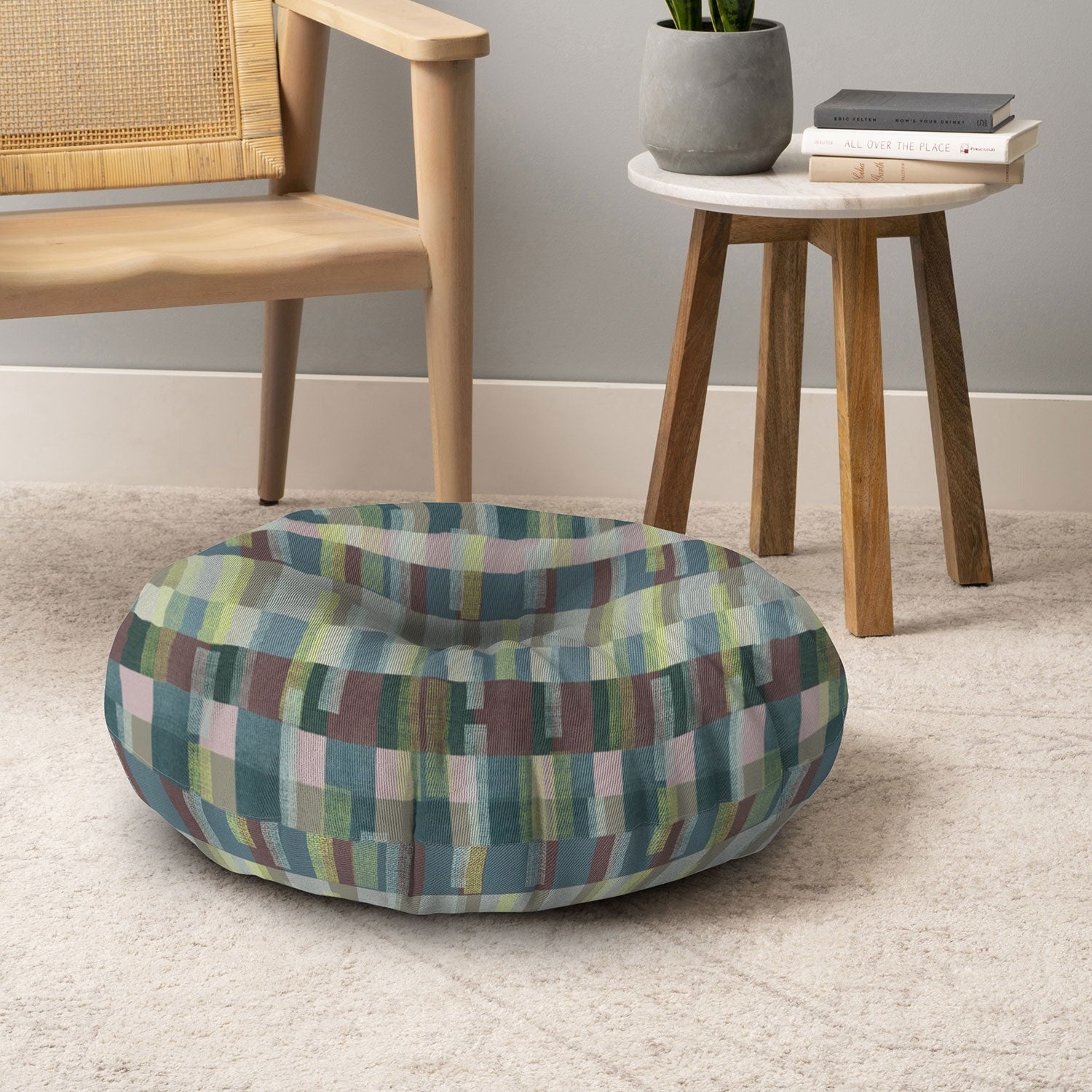 Marta Barragan Camarasa Dynamic Linear Blocks Floor Pillow Round