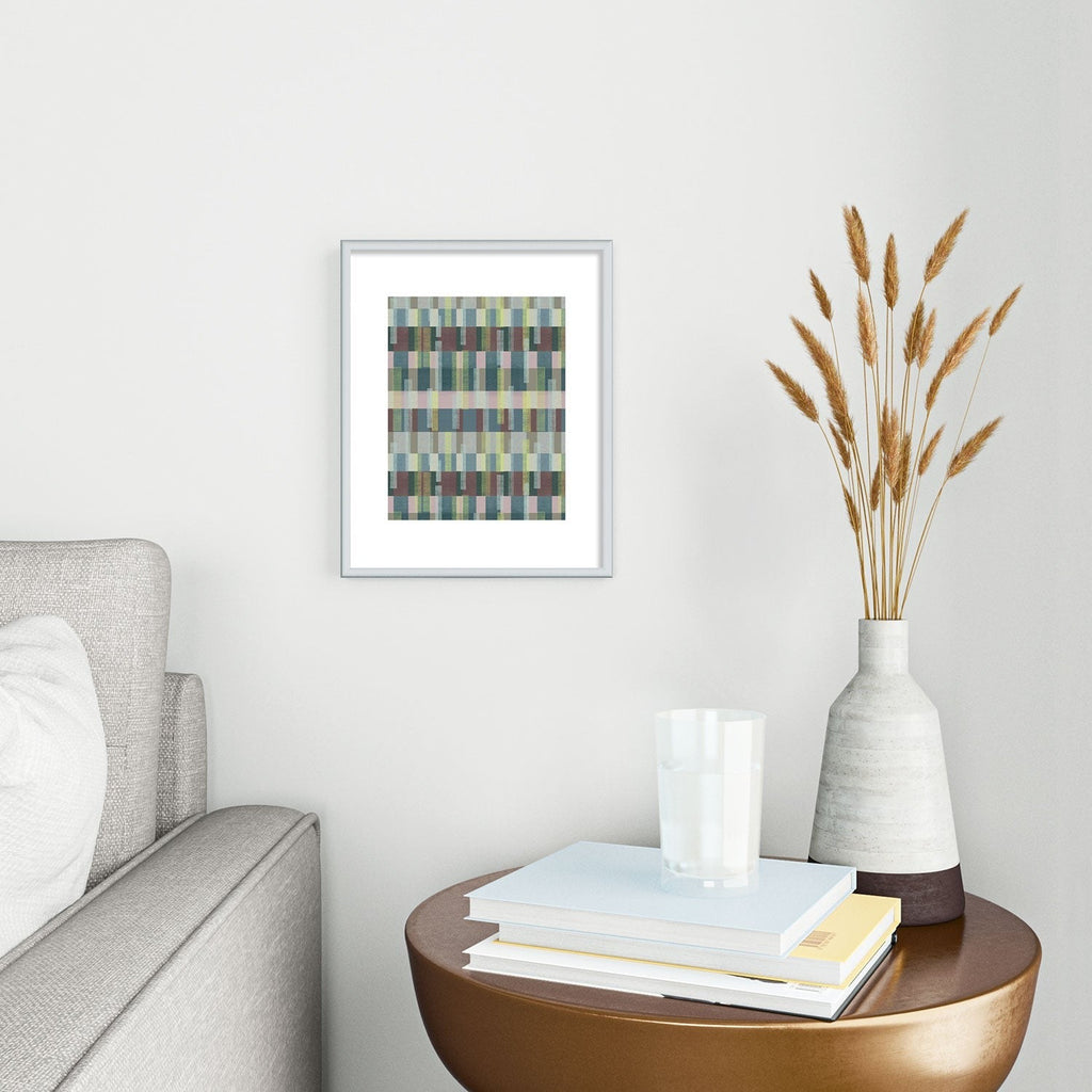 Marta Barragan Camarasa Dynamic Linear Blocks Metal Framed Art Print