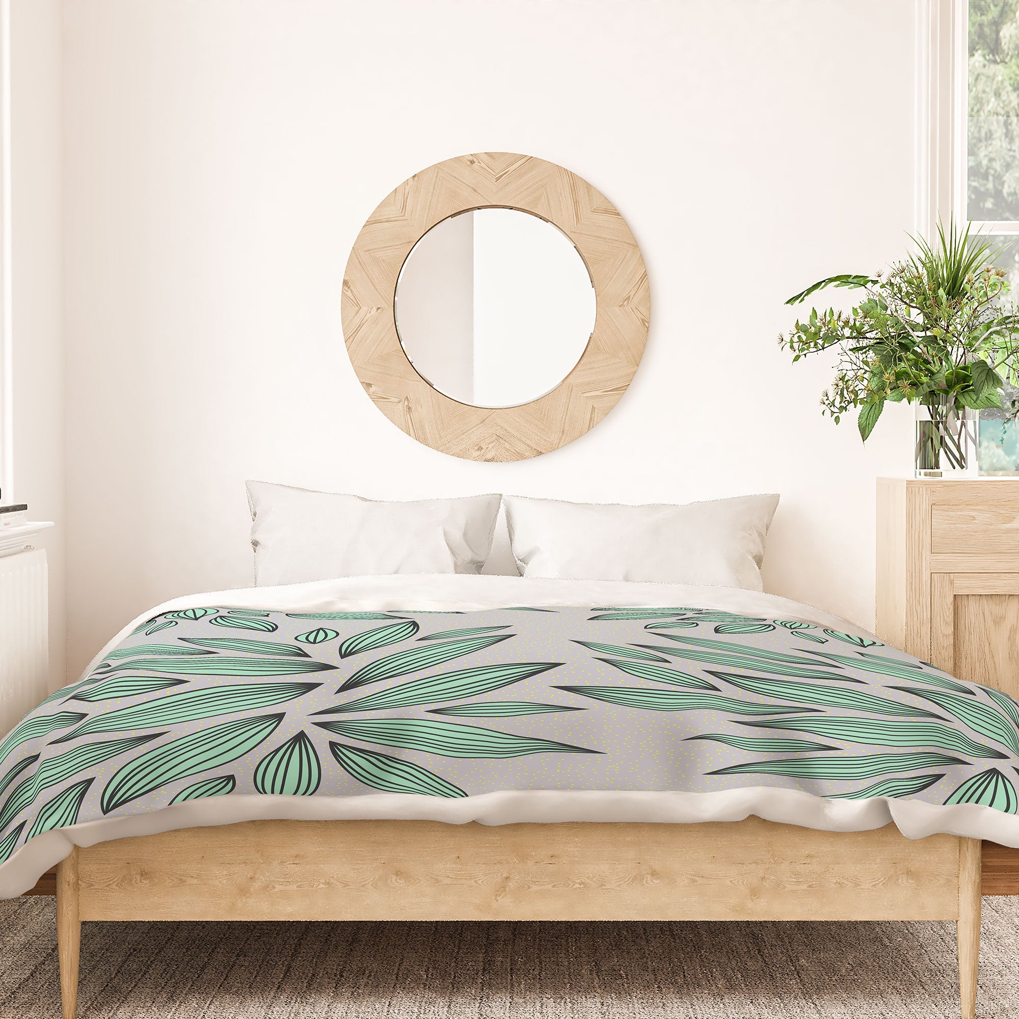 Gabi Mint Duvet Cover
