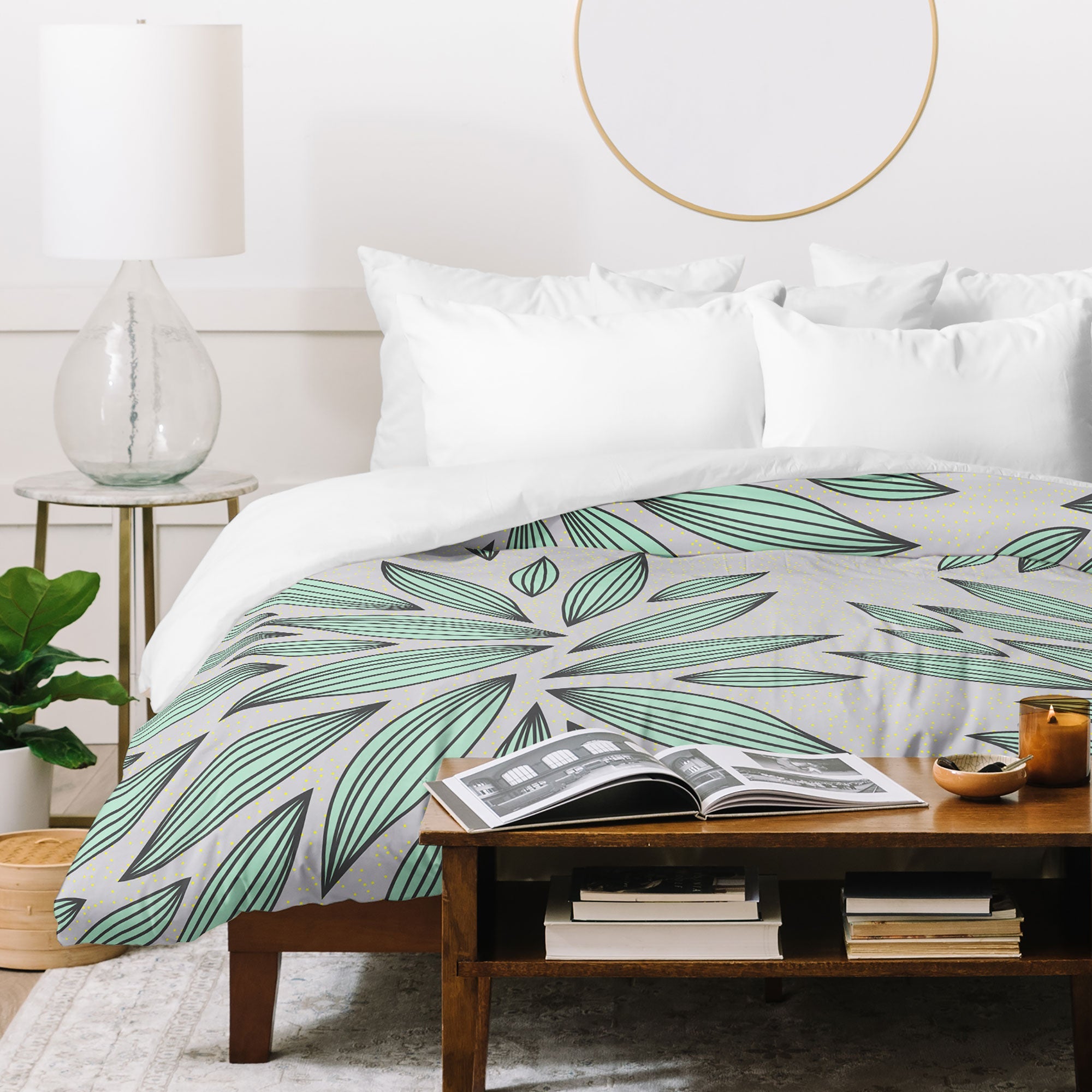 Gabi Mint Duvet Cover