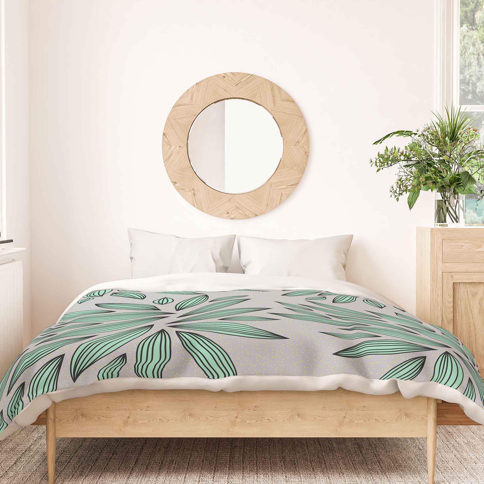 Gabi Mint Duvet Cover