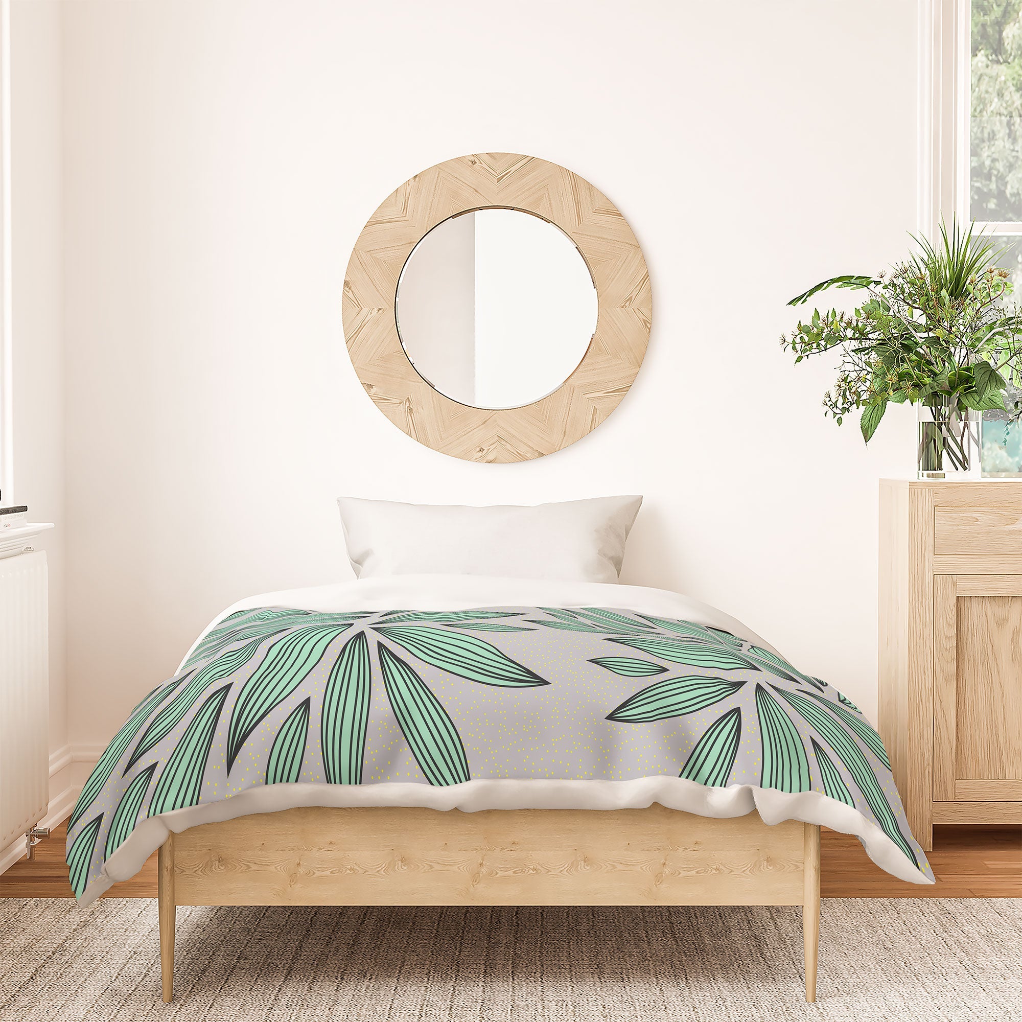Gabi Mint Duvet Cover