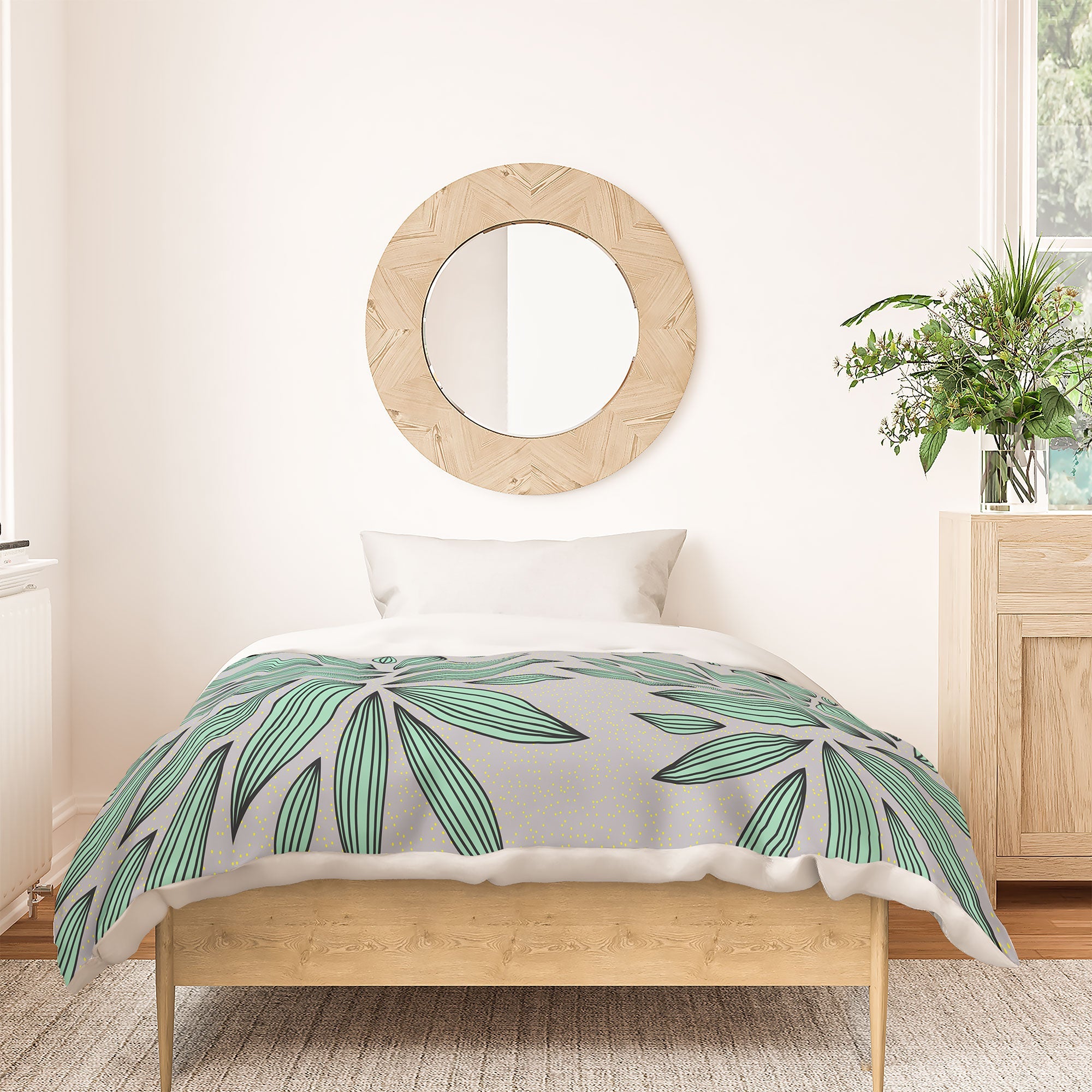 Gabi Mint Duvet Cover