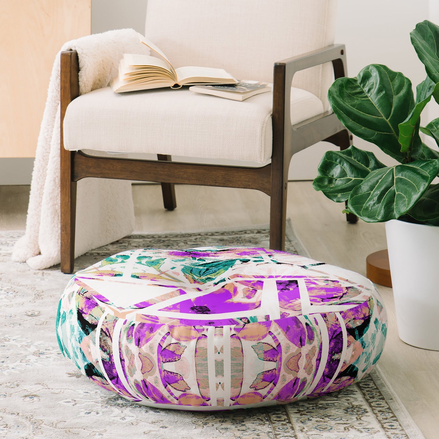 Gabriela Fuente geofloral Floor Pillow Round