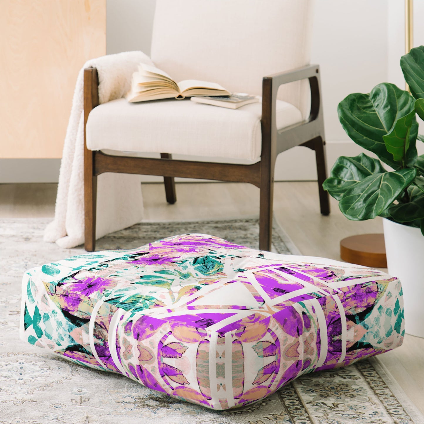Gabriela Fuente geofloral Floor Pillow Square