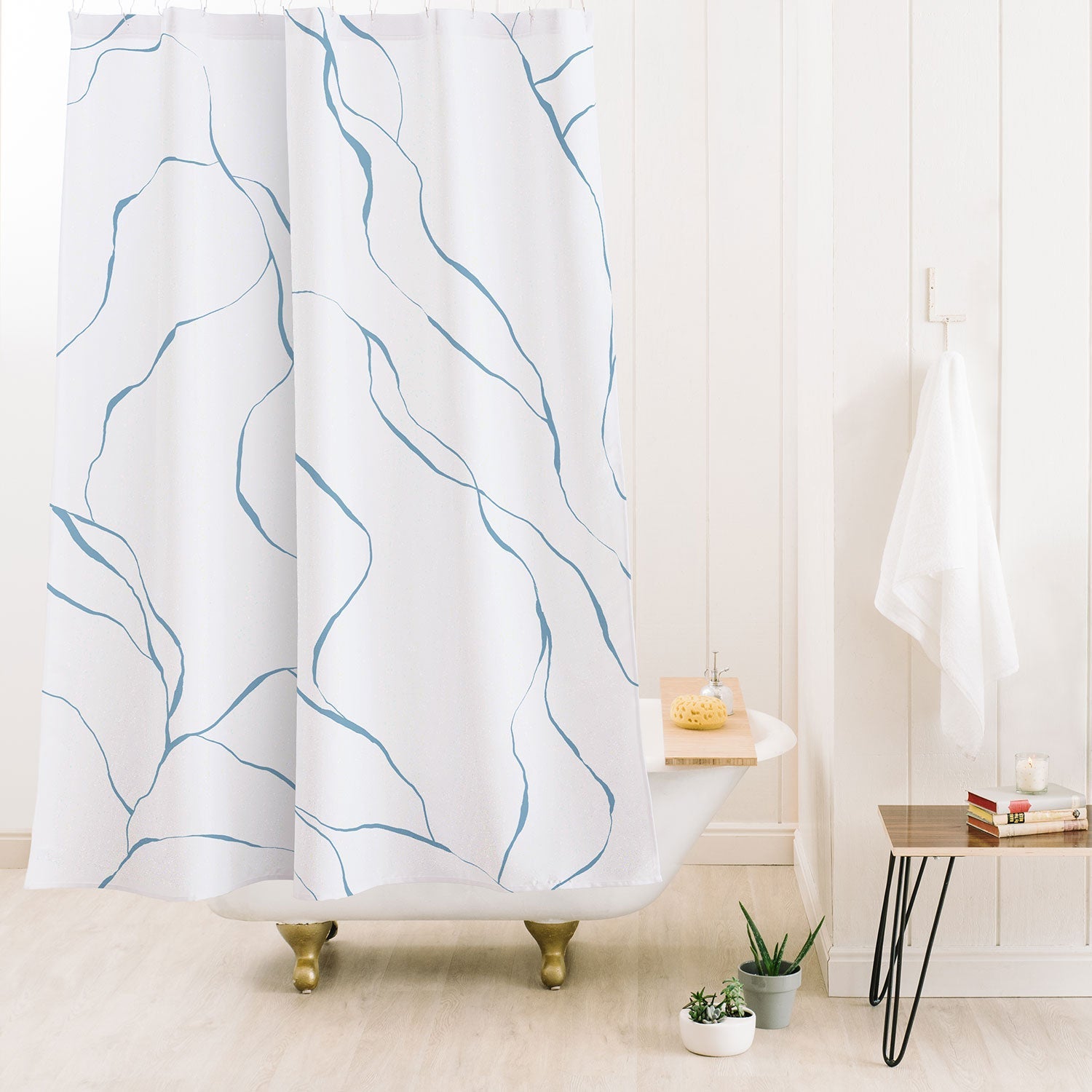 Gabriela Fuente Line Shower Curtain
