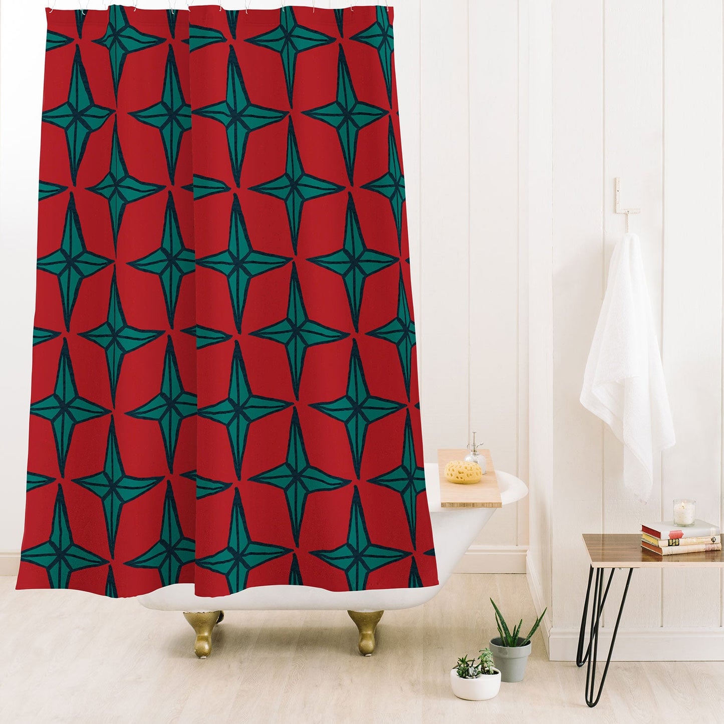 Gabriela Fuente Xmas Star Shower Curtain