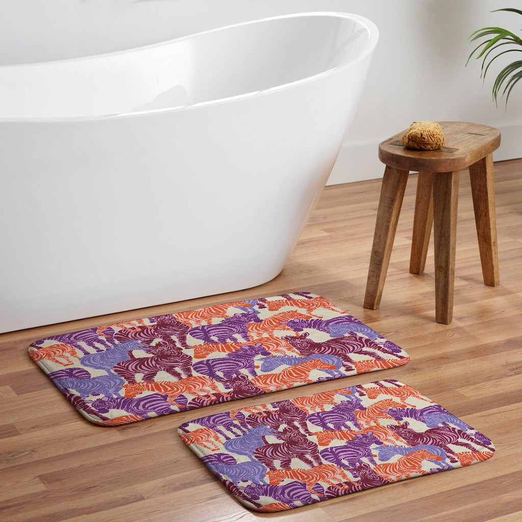 Gabriela Fuente Zebra Time Memory Foam Bath Mat