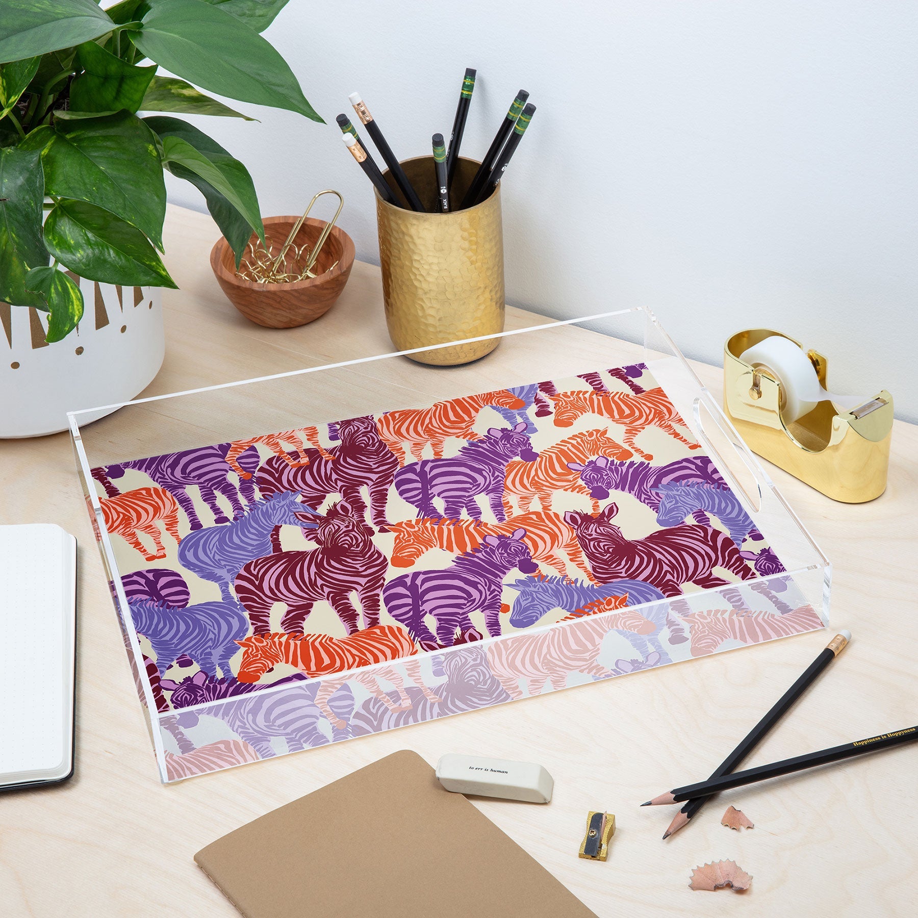 Gabriela Fuente Zebra Time Acrylic Tray