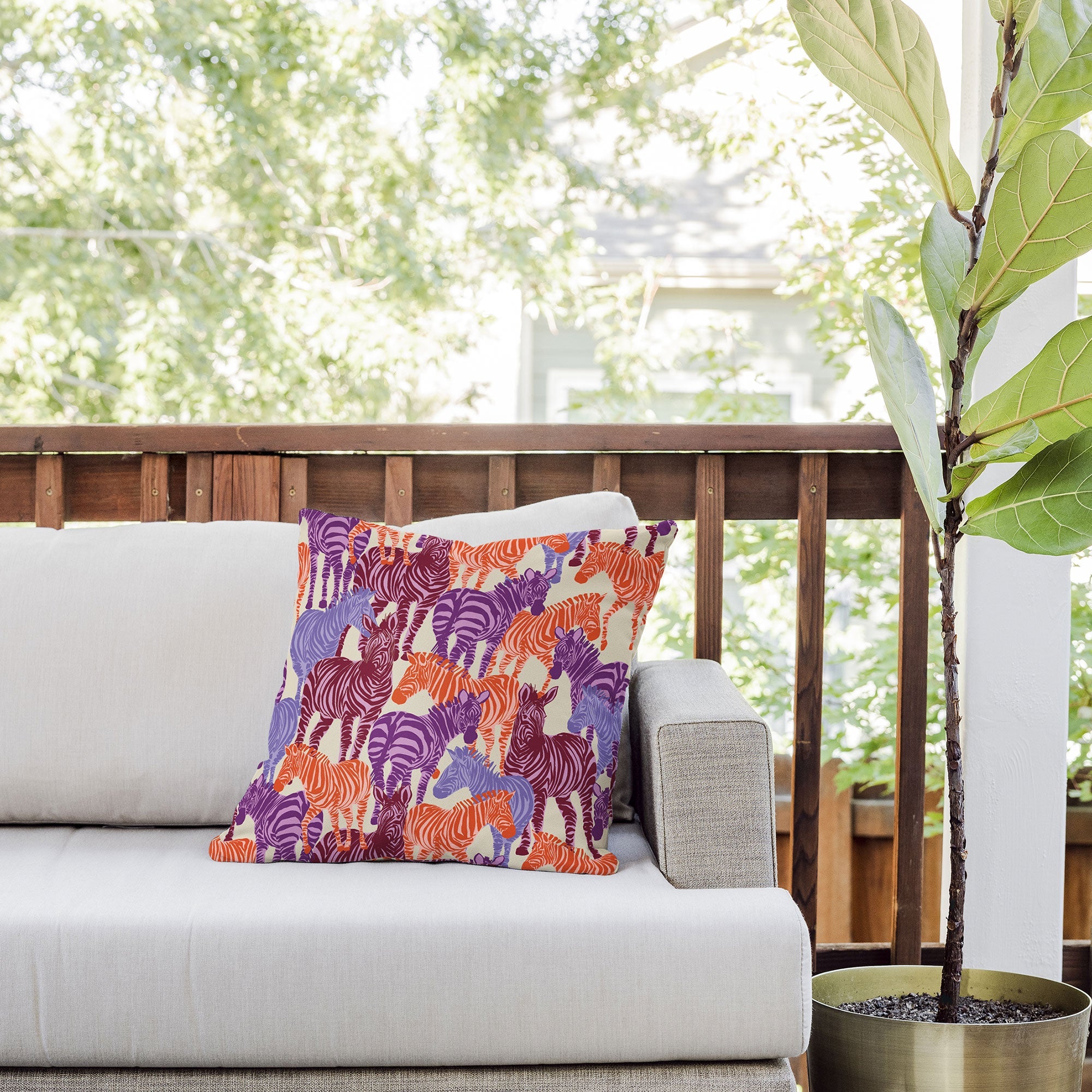 Gabriela Fuente Zebra Time Outdoor Throw Pillow