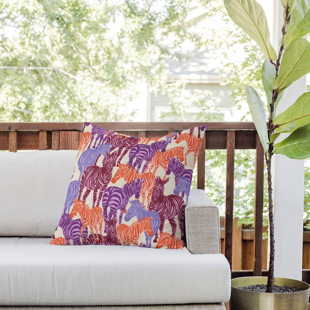 Gabriela Fuente Zebra Time Outdoor Throw Pillow