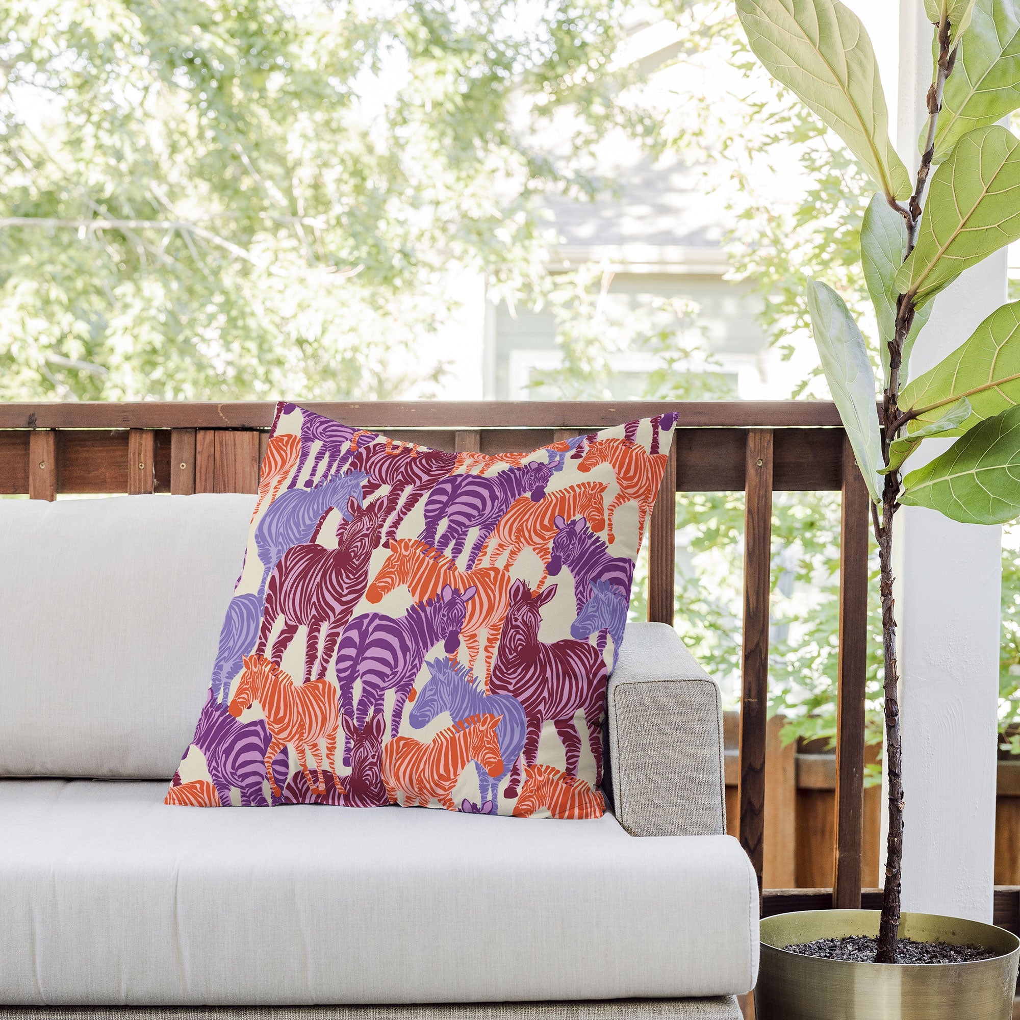 Gabriela Fuente Zebra Time Outdoor Throw Pillow