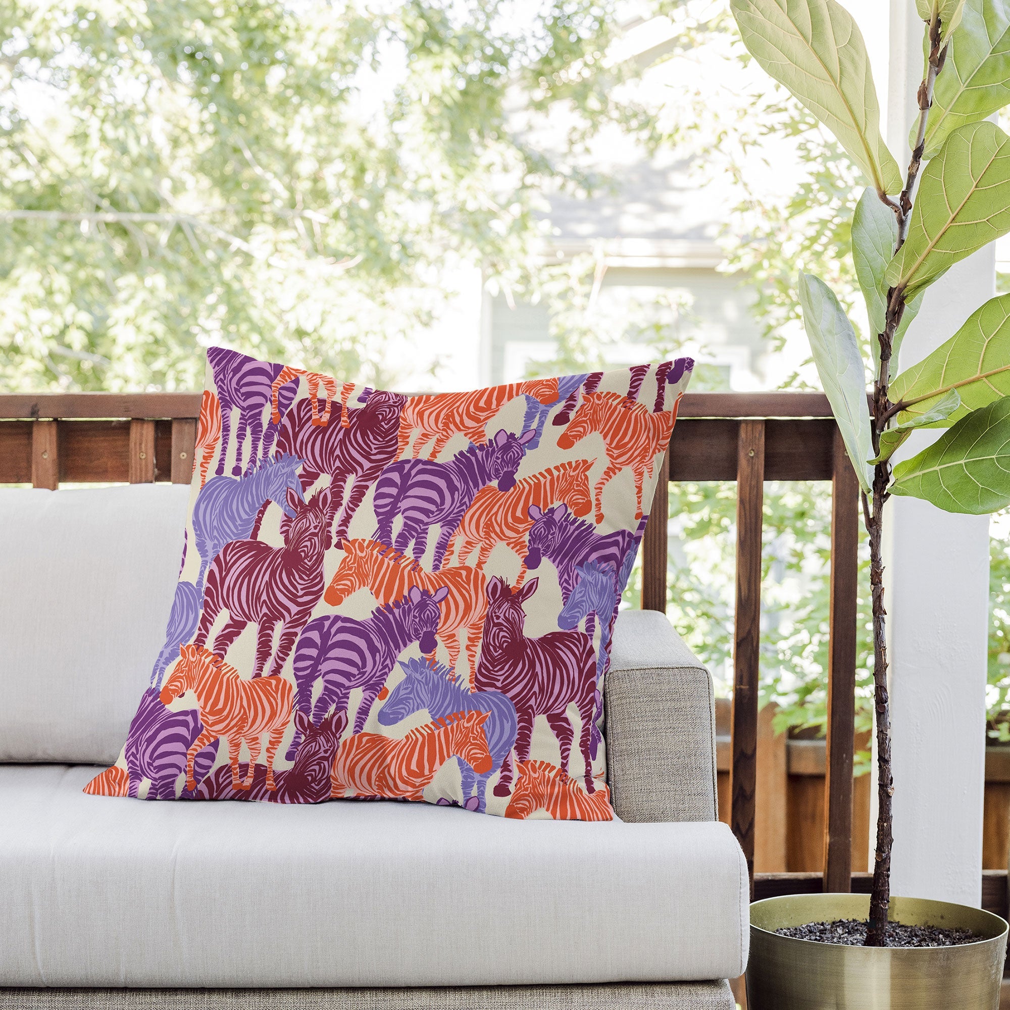 Gabriela Fuente Zebra Time Outdoor Throw Pillow
