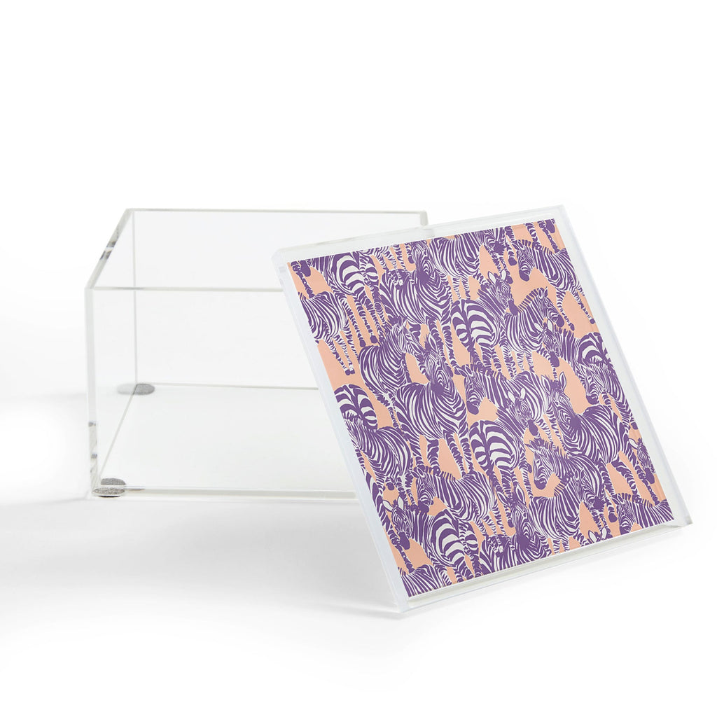Gabriela Fuente Zebra Time Peach Acrylic Box