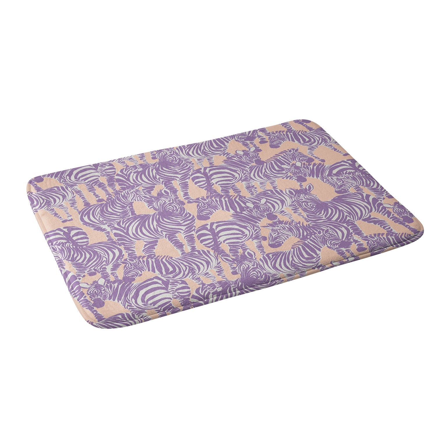 Gabriela Fuente Zebra Time Peach Memory Foam Bath Mat