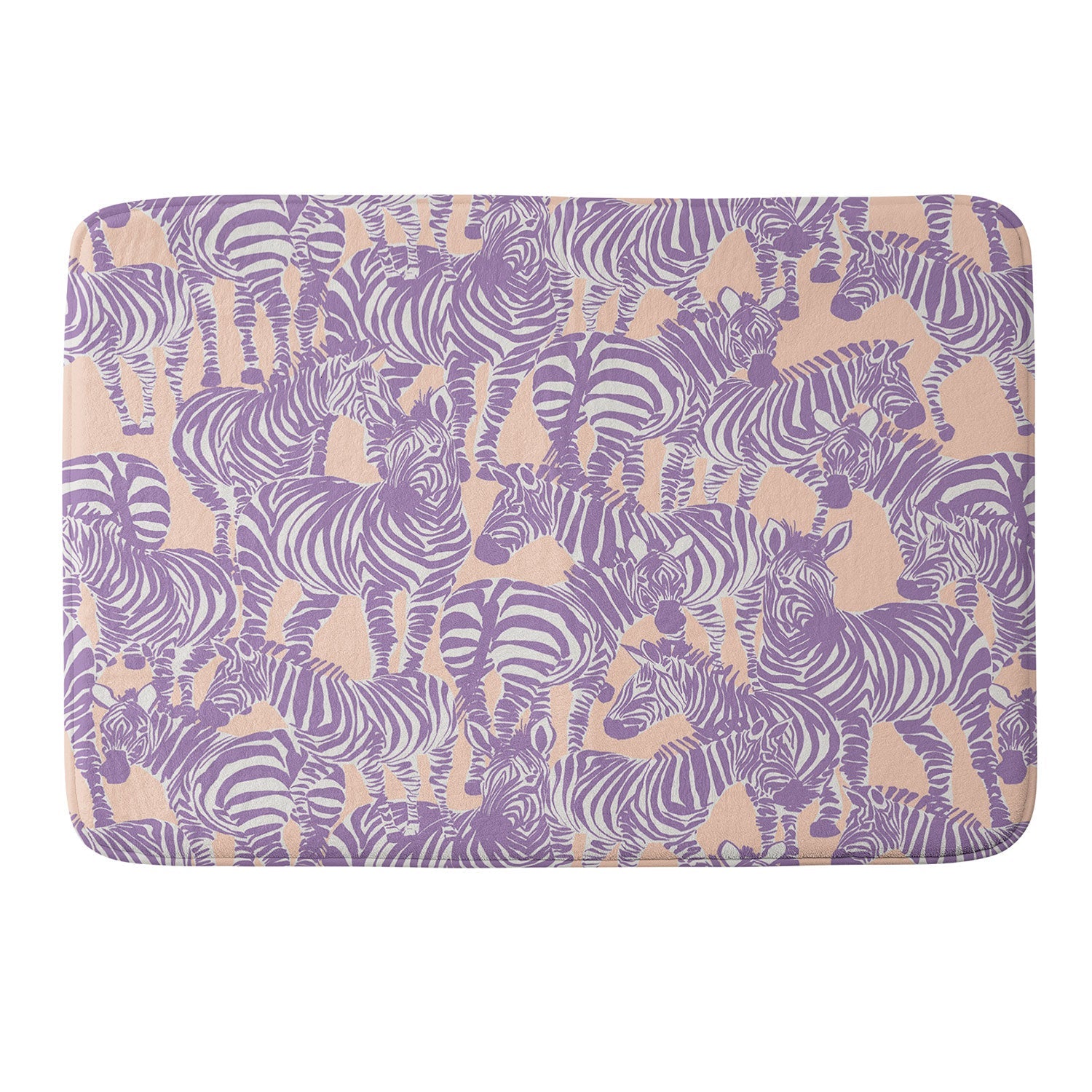Gabriela Fuente Zebra Time Peach Memory Foam Bath Mat