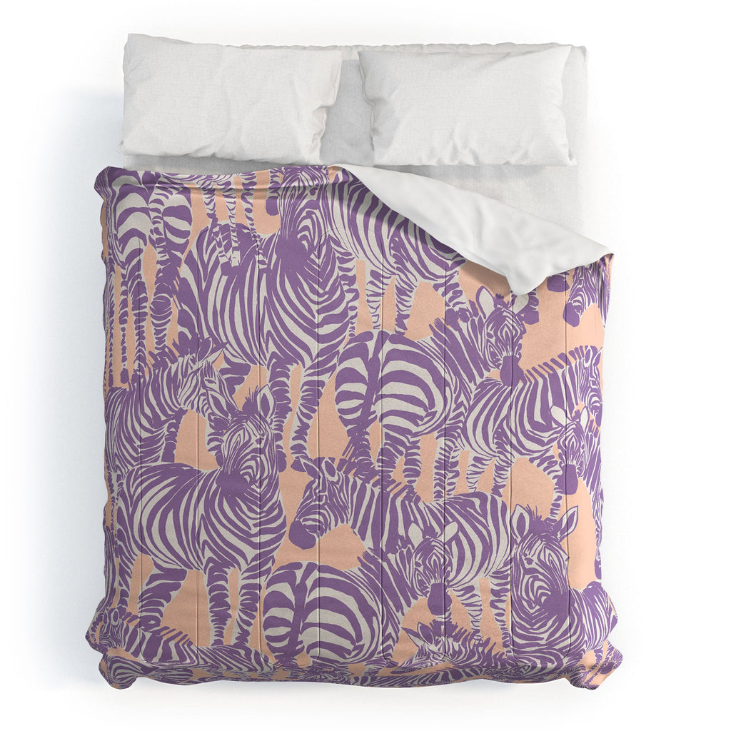 Gabriela Fuente Zebra Time Peach Comforter