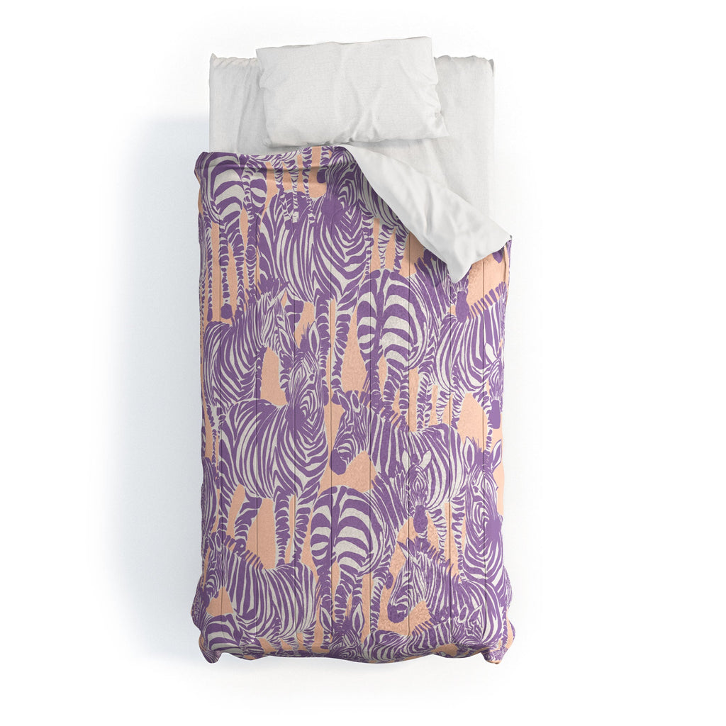 Gabriela Fuente Zebra Time Peach Comforter