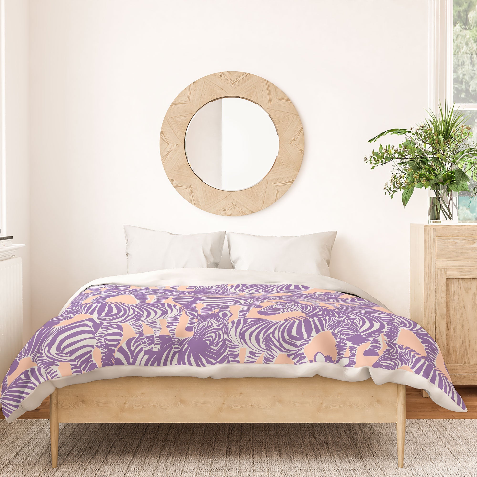 Gabriela Fuente Zebra Time Peach Duvet Cover