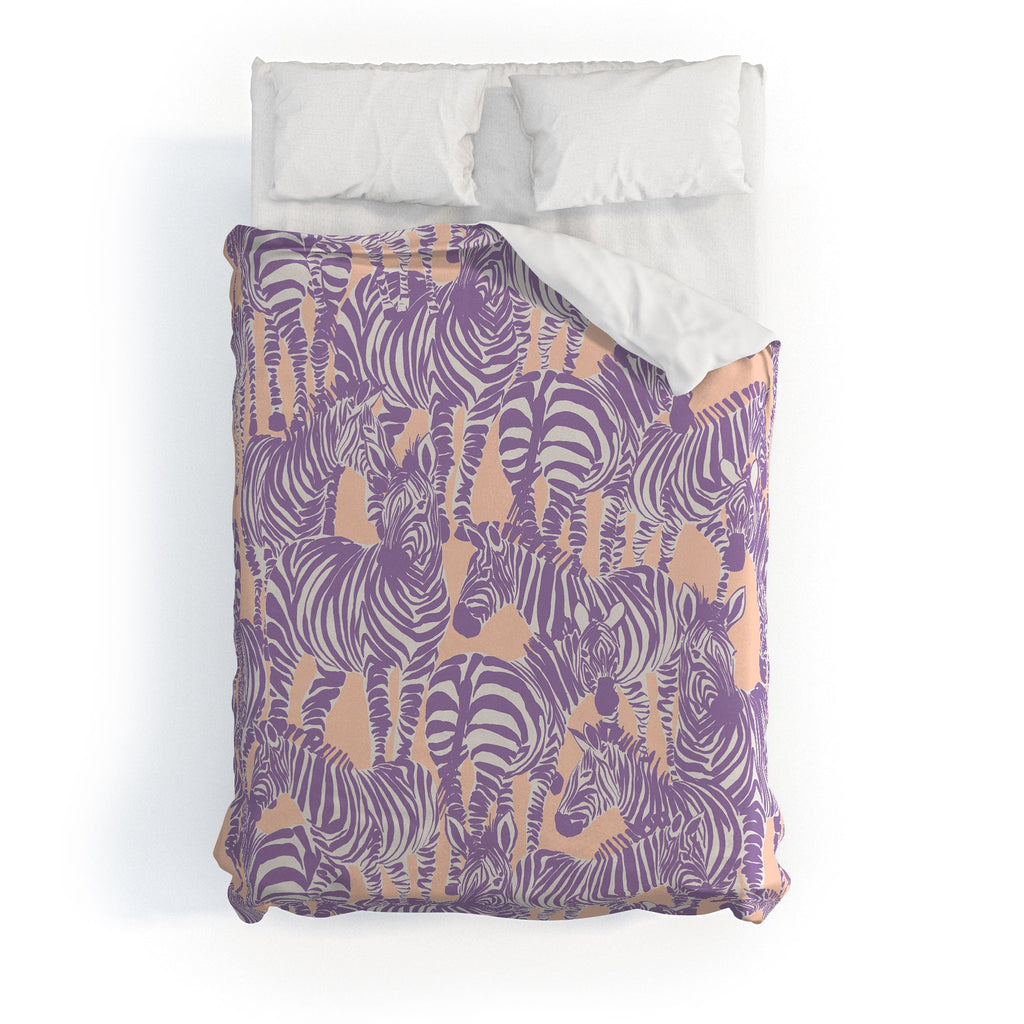 Gabriela Fuente Zebra Time Peach Duvet Cover