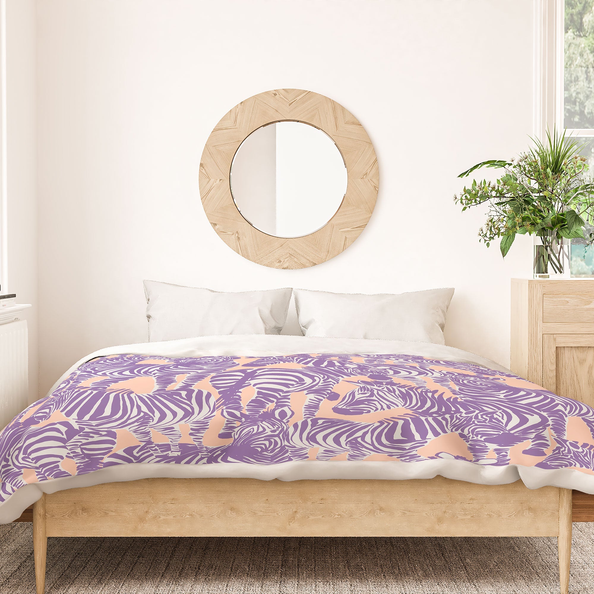 Gabriela Fuente Zebra Time Peach Duvet Cover
