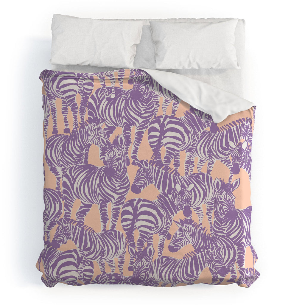 Gabriela Fuente Zebra Time Peach Duvet Cover