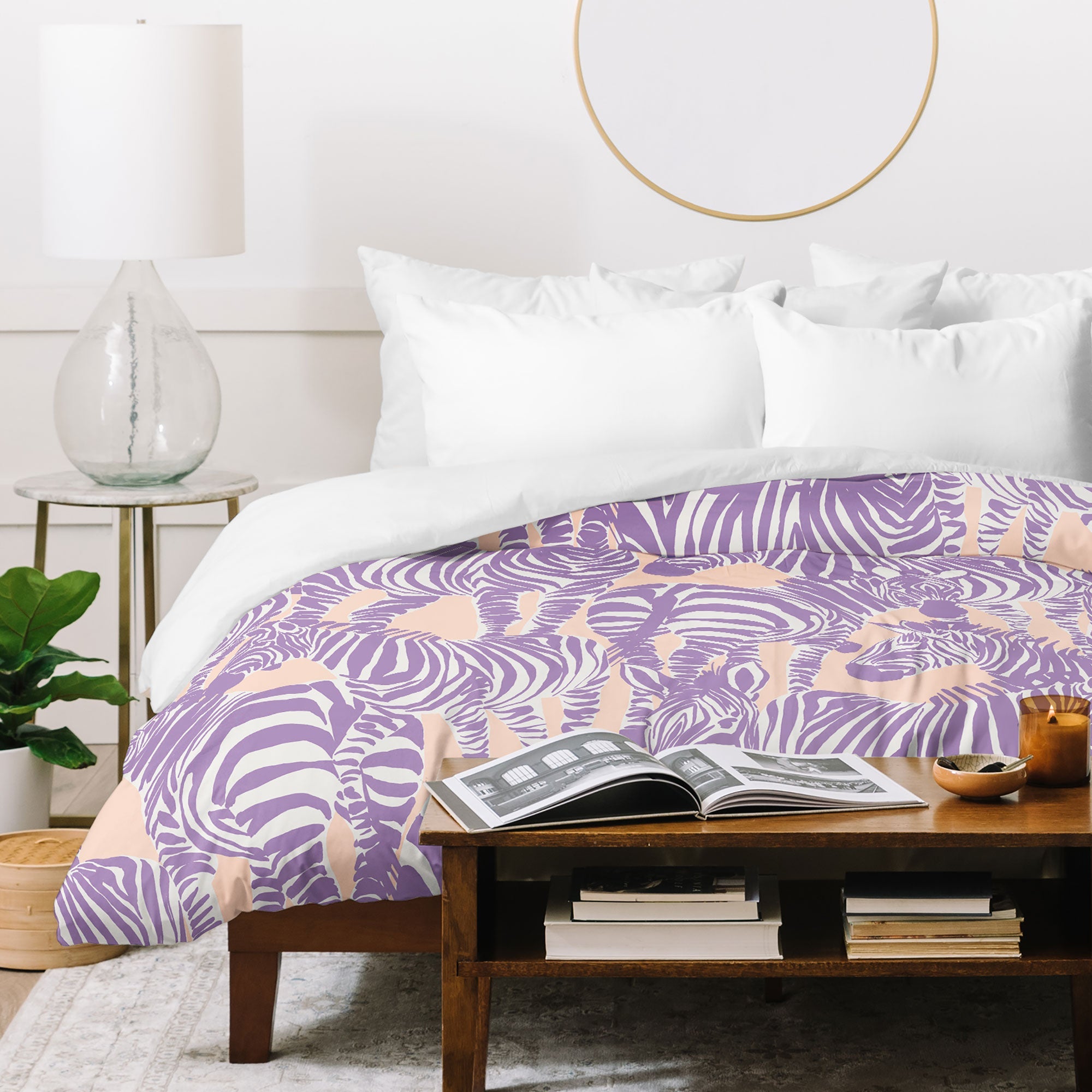 Gabriela Fuente Zebra Time Peach Duvet Cover