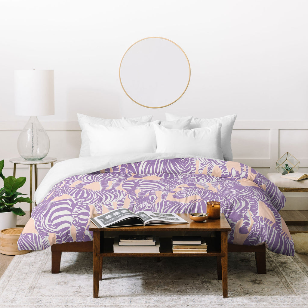Gabriela Fuente Zebra Time Peach Duvet Cover