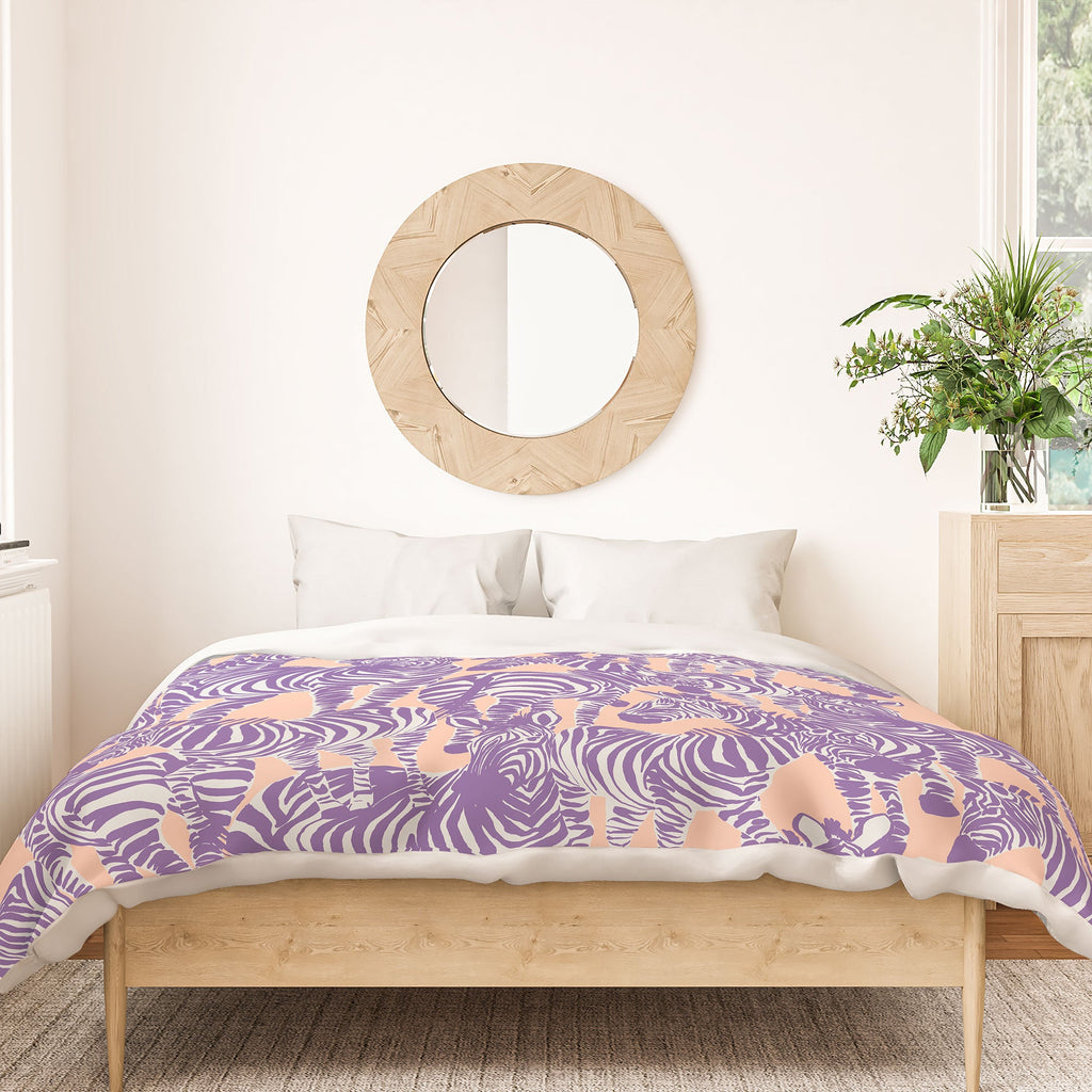Gabriela Fuente Zebra Time Peach Duvet Cover