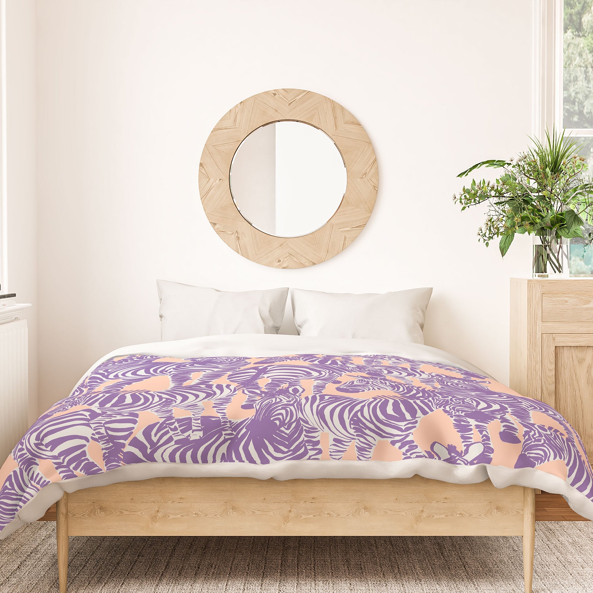 Gabriela Fuente Zebra Time Peach Duvet Cover