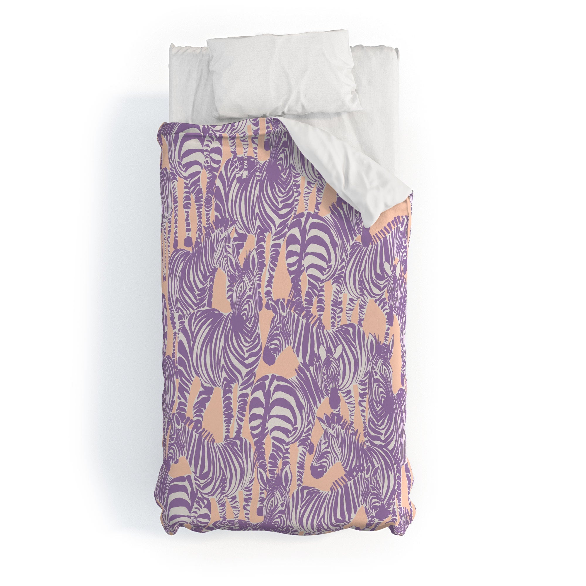 Gabriela Fuente Zebra Time Peach Duvet Cover