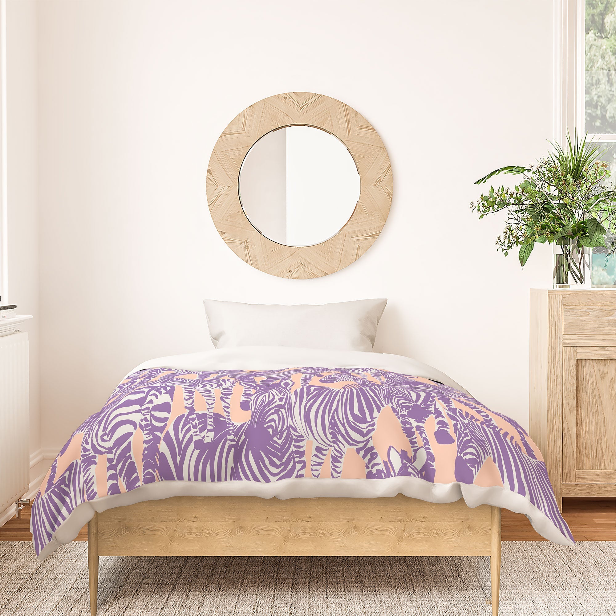 Gabriela Fuente Zebra Time Peach Duvet Cover