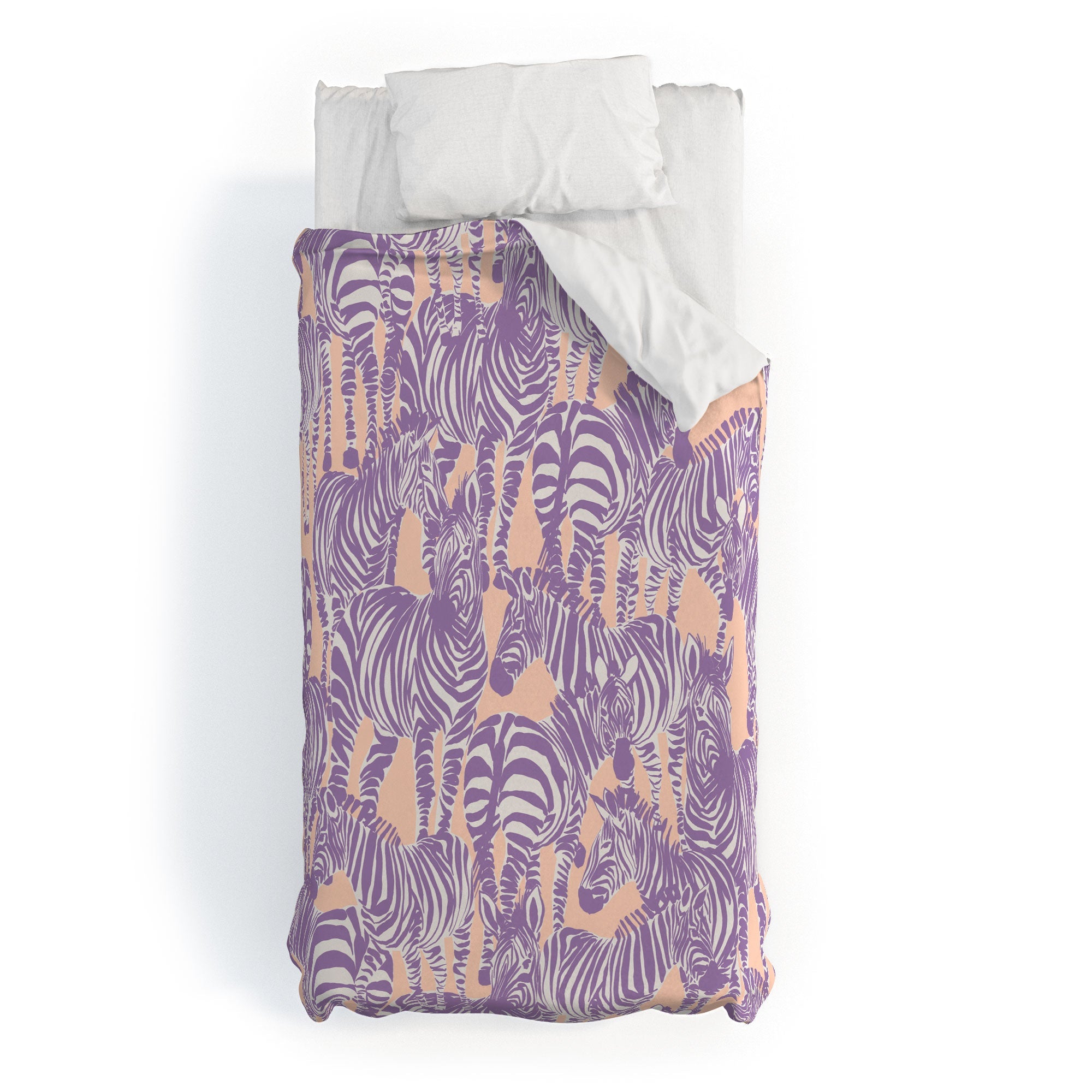 Gabriela Fuente Zebra Time Peach Duvet Cover