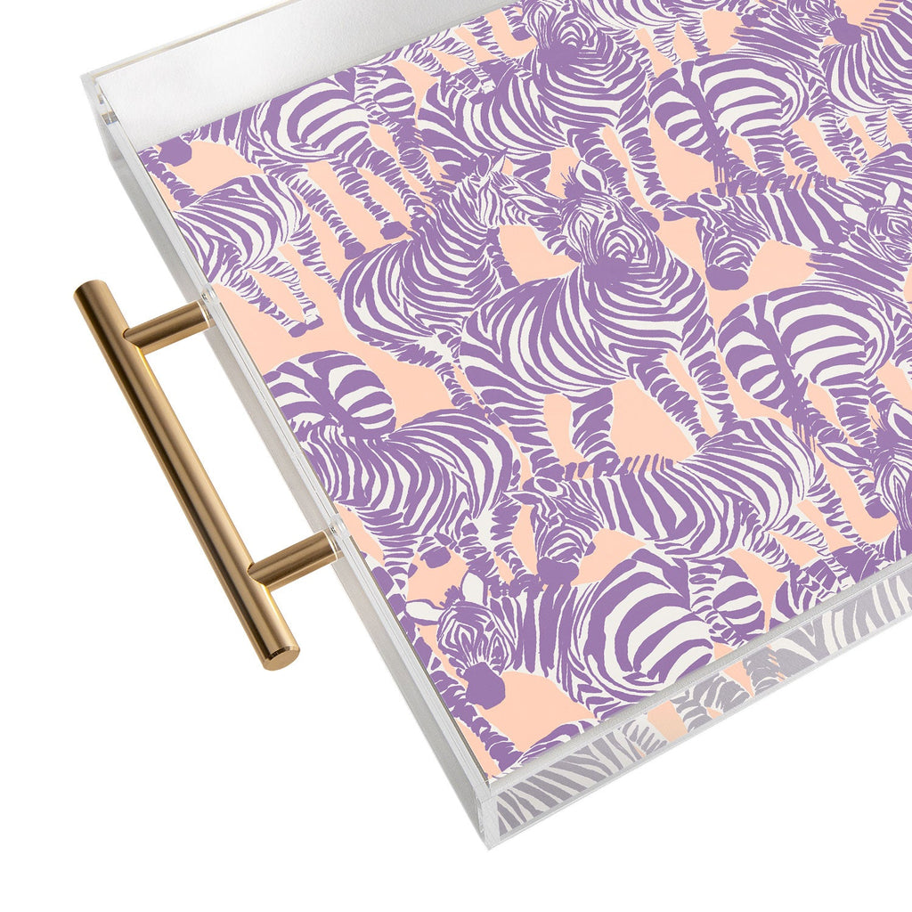 Gabriela Fuente Zebra Time Peach Acrylic Tray