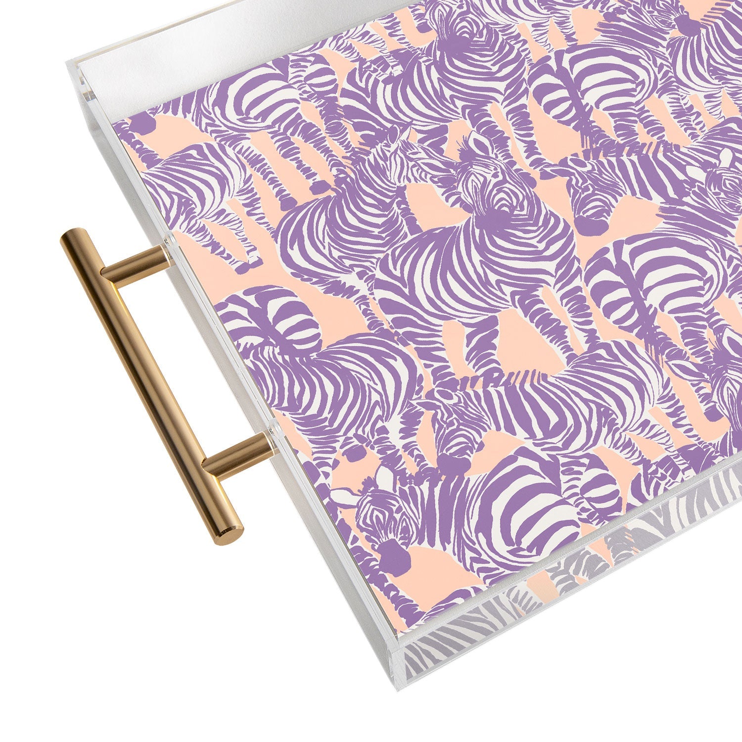 Gabriela Fuente Zebra Time Peach Acrylic Tray