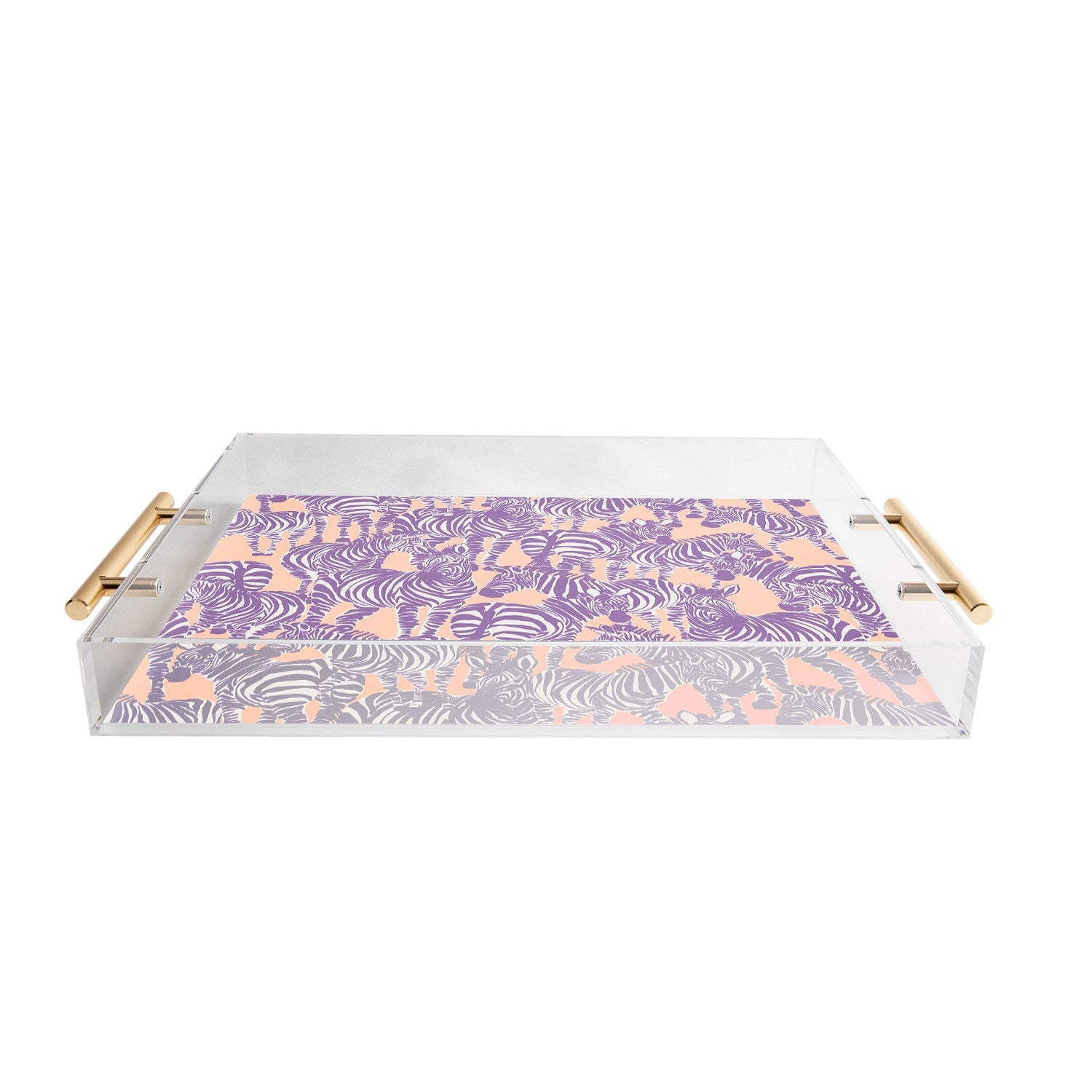 Gabriela Fuente Zebra Time Peach Acrylic Tray