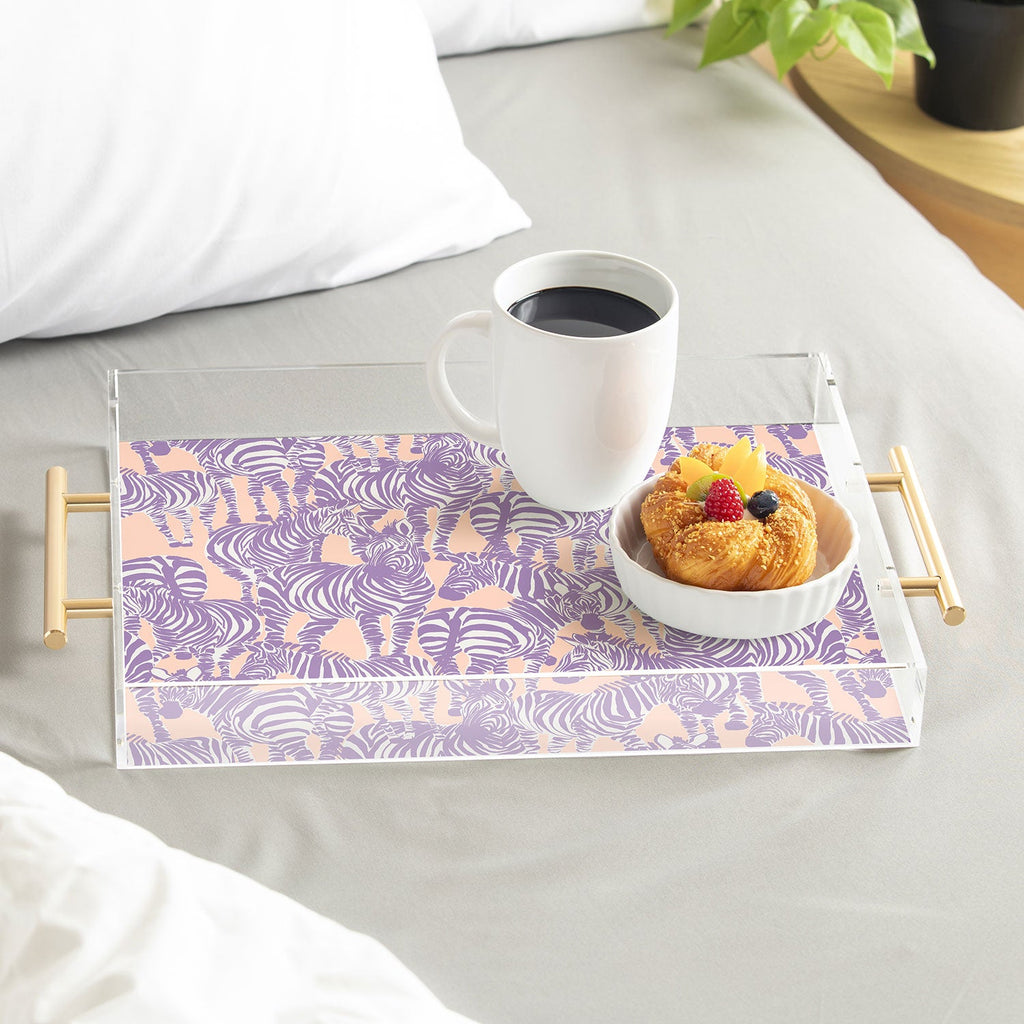 Gabriela Fuente Zebra Time Peach Acrylic Tray