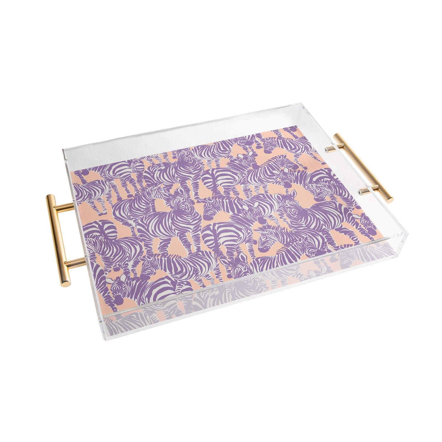 Gabriela Fuente Zebra Time Peach Acrylic Tray