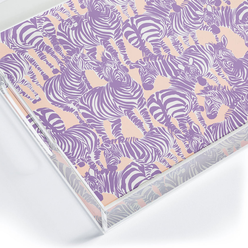 Gabriela Fuente Zebra Time Peach Acrylic Tray
