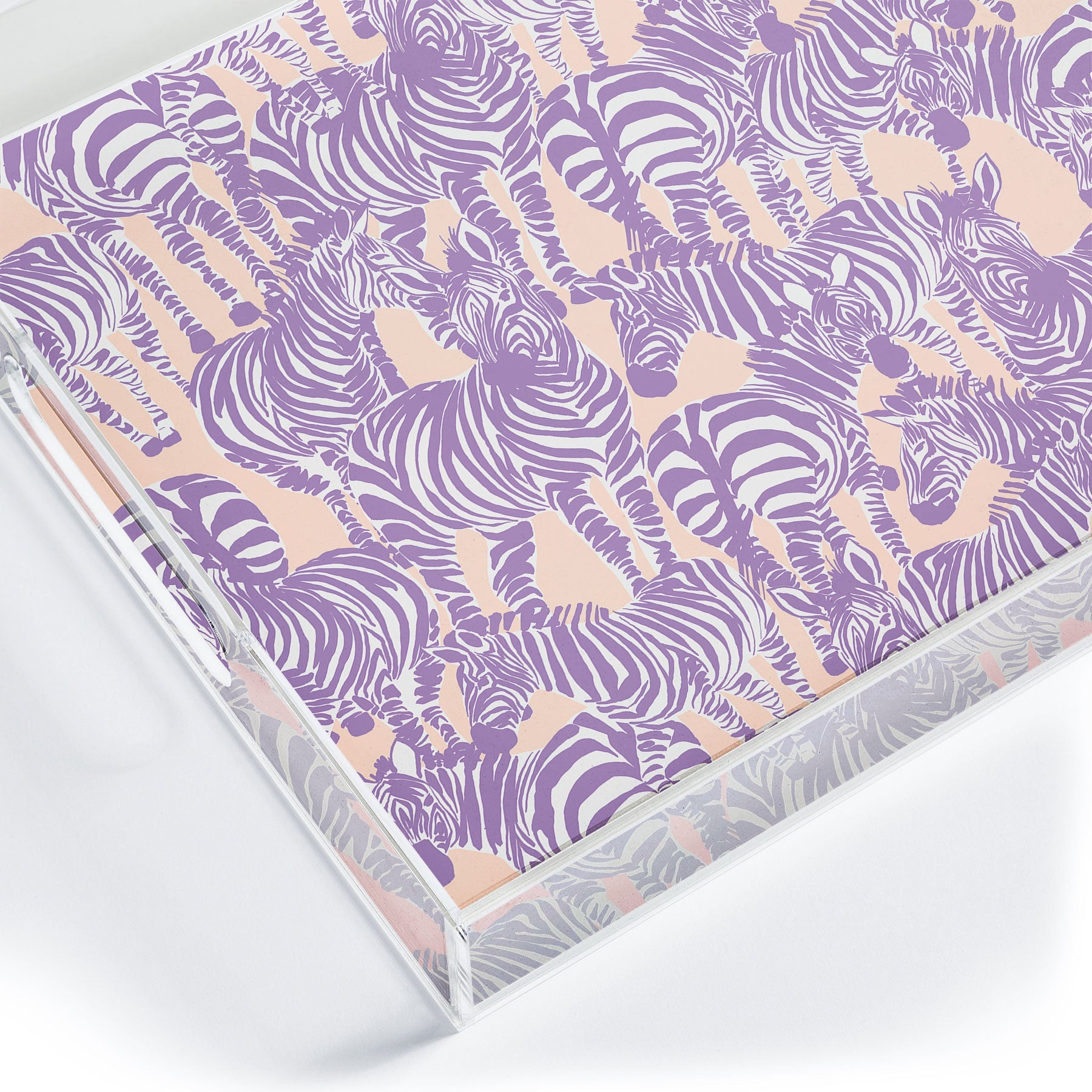 Gabriela Fuente Zebra Time Peach Acrylic Tray