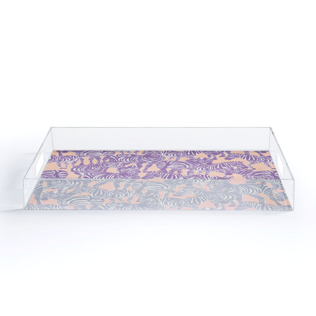 Gabriela Fuente Zebra Time Peach Acrylic Tray