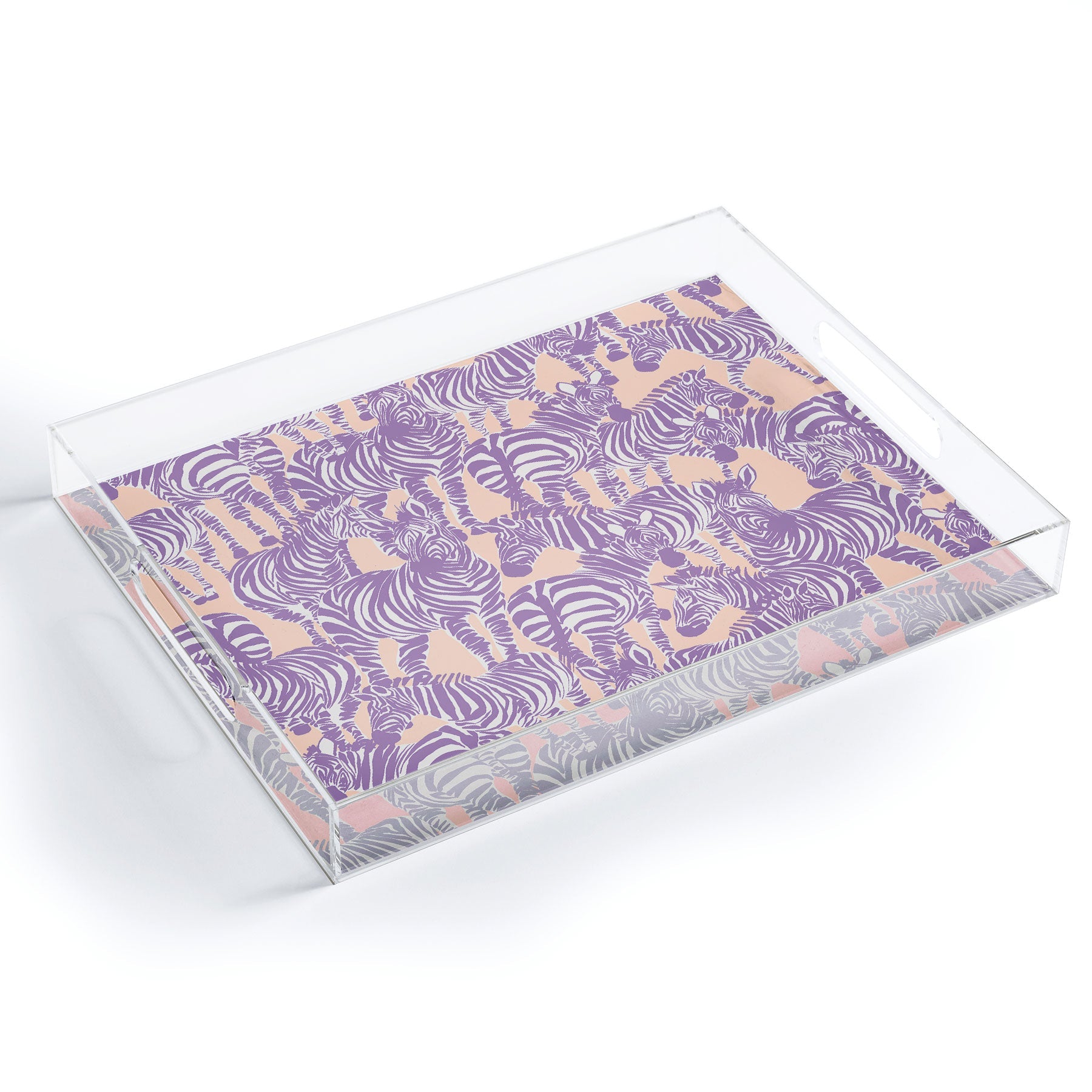 Gabriela Fuente Zebra Time Peach Acrylic Tray