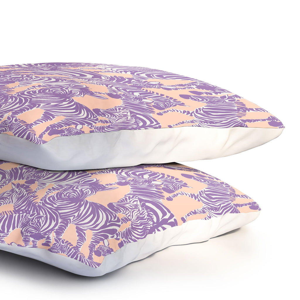 Gabriela Fuente Zebra Time Peach Pillow Shams