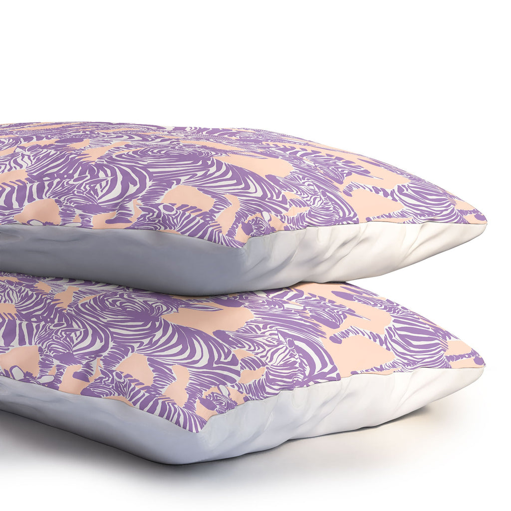 Gabriela Fuente Zebra Time Peach Pillow Shams